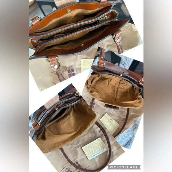 ✨LIKE NEW✨Patricia Nash Rienzo Satchel -Heritage British Tan LEATHER - Picture 12 of 16